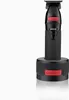 A black and red hair clipper with its charging base, presented on a white background. Podgląd zdjęcia produktu
