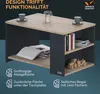 CASARIA® Couchtisch Grau Holz mit Stauraum 2 Fächer Produktbild-Vorschau 3