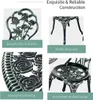 A collage of four images showcasing details of a garden bistro set, highlighting its design and construction. Náhľad obrázku produktu