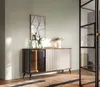 A modern living room with a credenza, artwork, and a lamp. Náhled obrázku produktu
