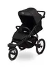 A black stroller is shown against a white background. Náhled obrázku produktu