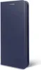 A closed blue flip cover case for a smartphone, shown from a side-angle. Produktbild-Vorschau