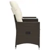 vidaXL Gartensofa 2-Sitzer Verstellbar mit Tisch Braun Poly Produktbild-Vorschau 5