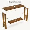 An illustration showing the assembly steps for a wooden console table. Anteprima dell’immagine prodotto