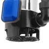 A close-up view of the bottom part of a submersible pump, showing its intake grate, float switch, and outlet pipe. Produktbild-Vorschau
