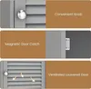 Collage of three close-up images highlighting features of a gray cabinet. Podgląd zdjęcia produktu