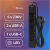 Reagle Multiprise 3m 5 prises & 3 USB (1x USB-C), bloc Voir les images du produit 2