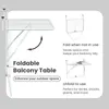 vidaXL Balkónový stôl biely 60x40 cm Oceľ Náhľad obrázku produktu 7