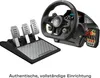 A racing wheel and pedal set for PC and consoles, shown from a slightly elevated angle against a white background. Podgląd zdjęcia produktu
