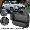 A collage of images showing a car and car accessories, specifically a car seat organizer. Produktbild-Vorschau