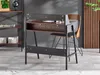 Minimalistický písací stôl RENO - čierny / orech Náhľad obrázku produktu 19