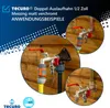 Collage of close-up shots of a double water tap installed on a wooden wall, showing different angles and connections. Produktbild-Vorschau