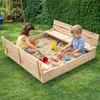 Großer Kindersandkasten aus Holz mit Bänken und Produktbild-Vorschau 5
