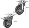 Two casters are shown, one with a brake, with dimensions indicated by arrows and text. Anteprima dell’immagine prodotto