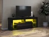 SUNXURY  Lowboard TV-Schränke Schwarz Hochglanz mit LED Produktbild-Vorschau 1