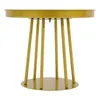 A gold-colored round table with thin legs, presented against a white background. Podgląd zdjęcia produktu