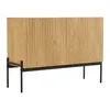 A wooden sideboard with black metal legs on a white background. Anteprima dell’immagine prodotto