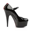 DELIGHT-687FH Damen Pumps von Pleaser, Schwarz-Rot EU 39, Produktbild-Vorschau 5