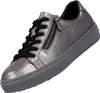 A single silver sneaker with black laces and a zipper is shown against a white background. Náhled obrázku produktu