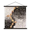 MuchoWow® Textilposter Abstrakt - Würfel - Gold - Muster - Produktbild-Vorschau 1