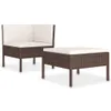 vidaXL 2 tlg. Garten Lounge Set mit Auflagen Poly Rattan Produktbild-Vorschau 3