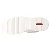The underside of a white sneaker with a ridged sole and a red logo. Produktbild-Vorschau