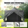 A gray pop-up tent set up outdoors with trees and grass in the background. Podgląd zdjęcia produktu