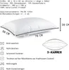 A pillow with dimensions and care instructions displayed. Produktbild-Vorschau