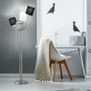 Staande lamp van geborsteld chroommetaal, elegante staande Productafbeelding-voorbeeld 6