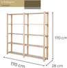 STOLMAK Drevený regál 170x170x28 cm, 5 políc, masívna Náhľad obrázku produktu 2