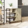 A kitchen cart with shelves and a cabinet, placed in a kitchen setting. Náhled obrázku produktu