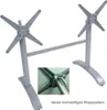 A product image of a table base with a close-up inset showing a detail of its folding mechanism. Produktbild-Vorschau