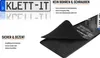 A product image showing a license plate with the brand name Klett-IT and a close-up of the hook-and-loop fastener. Produktbild-Vorschau