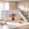 Homestyle4u Hochbett 90x200 Kinder Rutsche Set mit Matratze Produktbild-Vorschau 1