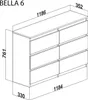 Kommode mit 6 Schubladen breite 120cm Sideboard moderne Produktbild-Vorschau 5
