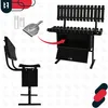 A collage of product images showing a cemetery bench and accessories. Produktbild-Vorschau