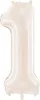 Samtiger Folienballon Zahl 1 in Beige 86cm Produktbild-Vorschau 3