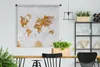 MuchoWow® Wandteppich Wandbehang Karte - Gold - Welt Produktbild-Vorschau 3