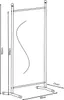 A line drawing of a free-standing screen with dimensions indicated. Produktbild-Vorschau