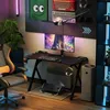 XINZI LED Gaming Tisch 120cm Schwarz, Carbon Tischplatte, Produktbild-Vorschau 8