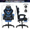 Product dimensions and specifications for a gaming chair. Náhled obrázku produktu