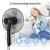 Ventilateur de sol 3 vitesses et télécommande, noir Voir les images du produit 10
