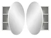 Two oval medicine cabinets with mirrors are shown side-by-side against a white background. Produktbild-Vorschau