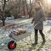 Brouette COSTWAY en métal galvanisé, roues en caoutchouc de Voir les images du produit 2