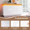 Sweiko Kommode, Hochglanz Sideboard mit 2 Türen und 3 Produktbild-Vorschau 17