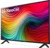 A side view of an LG NanoCell smart TV with a colorful abstract image displayed on its screen, resting on its stand. Náhled obrázku produktu