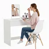 Toaletný stolík - 90 cm - Biely - Kozmetický stolík so Náhľad obrázku produktu 2