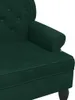 A close-up view of a dark green velvet bench with a tufted backrest and armrest. Náhled obrázku produktu