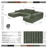 Wohnlandschaft Cordo U-Form XXL 345 cm Schlaffunktion 2 Produktbild-Vorschau 6