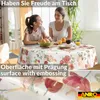 Tischdecke wasserabweisend abwaschbar Rot Rund 100cm Band Produktbild-Vorschau 6